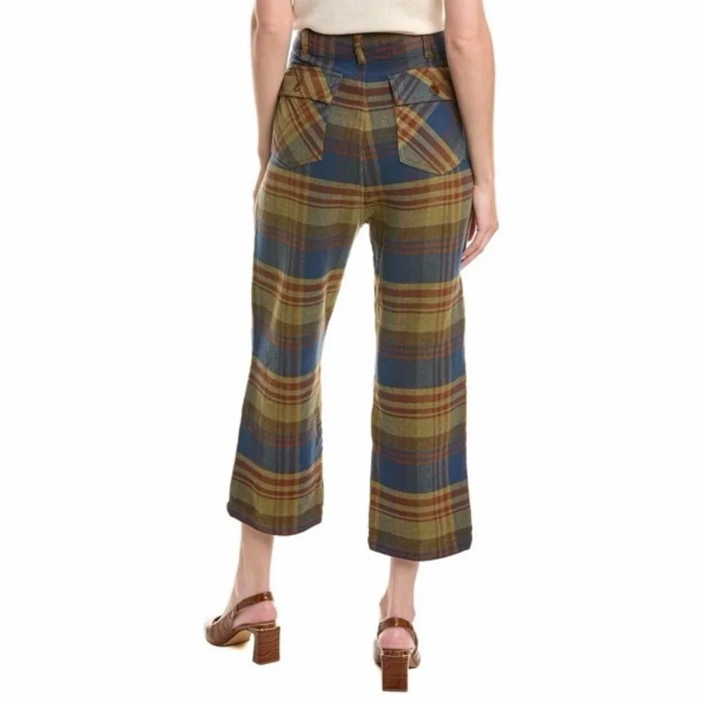 NWT The Great Ranger Pants Sequoia Plaid Flannel Cropped Size 29 100% Cotton